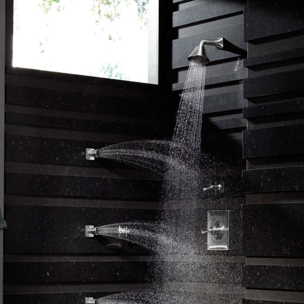 Durham Cambria Quartz Bathroom Shower Walls with Multiple Shower Heads