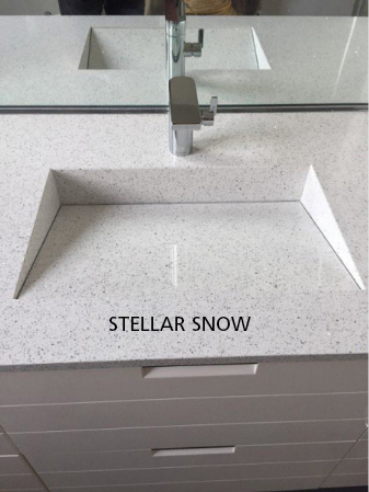 Stellar Snow Silestone Quartz Bathroom1